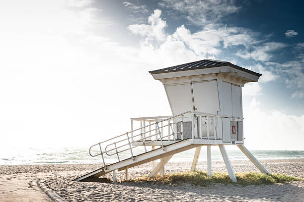 miami beach Lifeguard hut on sand beach