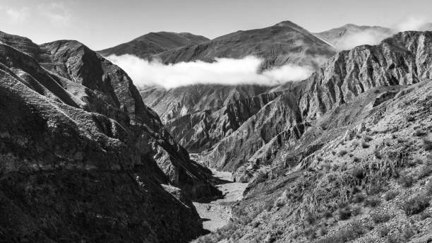 Colourful mountain range through old Inca trails in northern Argentina